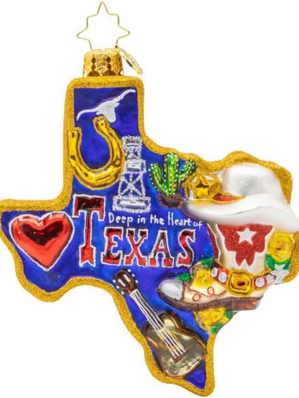 Hand-Crafted European Glass Christmas Tree Ornament - Lone Star Pride Decor